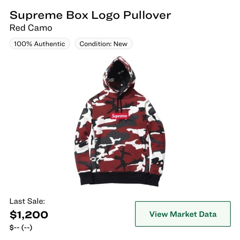 SUPREME RED CAMO BOX LOGO HOODIE